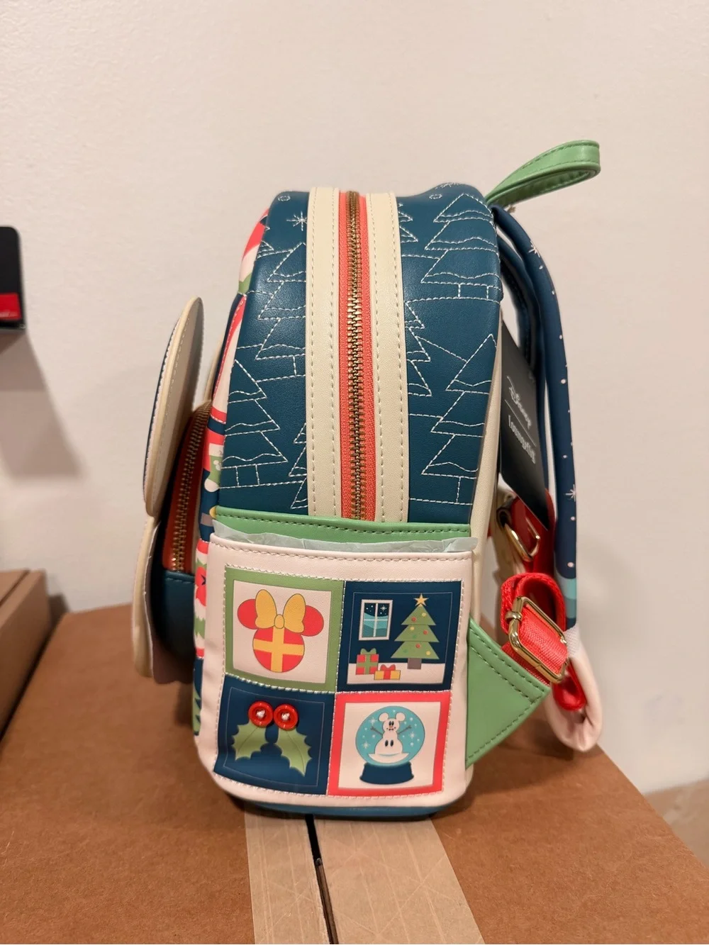Loungefly Disney Mickey Mouse Holiday Mini Backpack - Blue & Cream